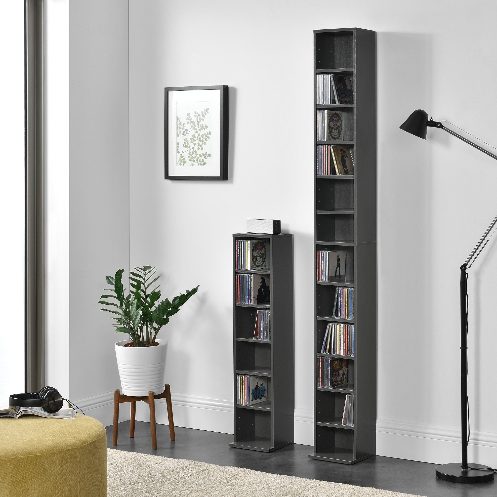 en.casa CD-Regal, Aventoft 12 Fächer Standregal