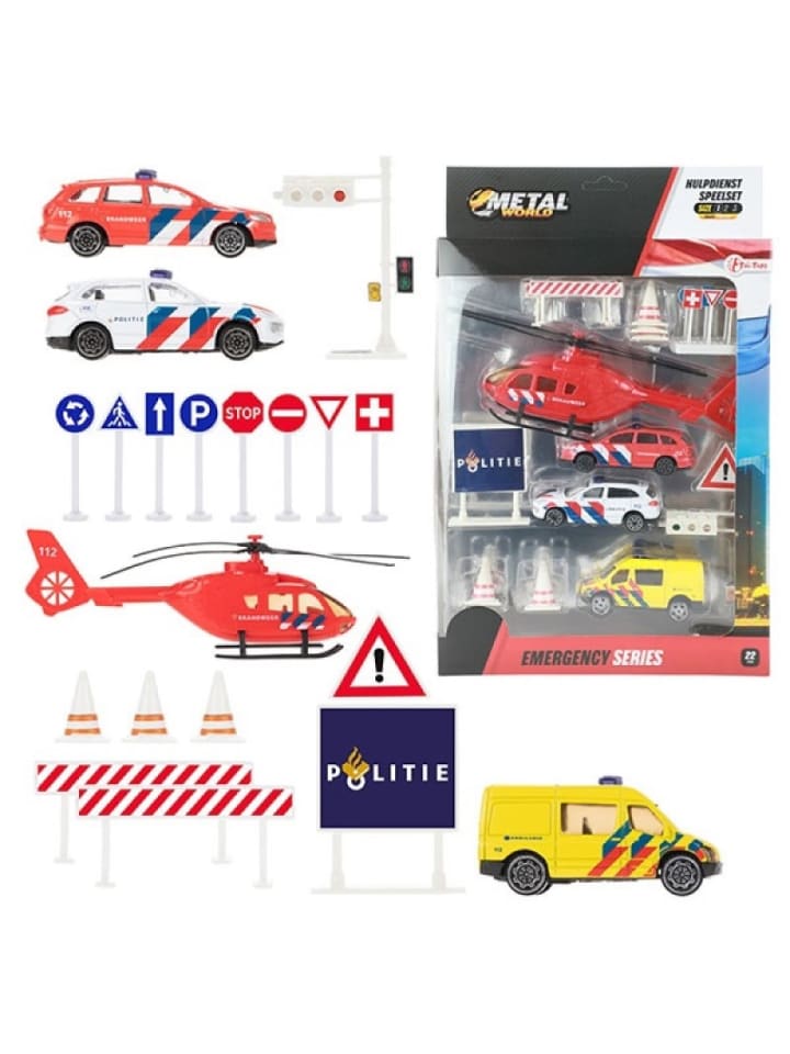 Toi-Toys Krankenwagen Hubschrauber Autos Straßenschilder-Set aus Metal 3 Jahre günstig kaufen onesize