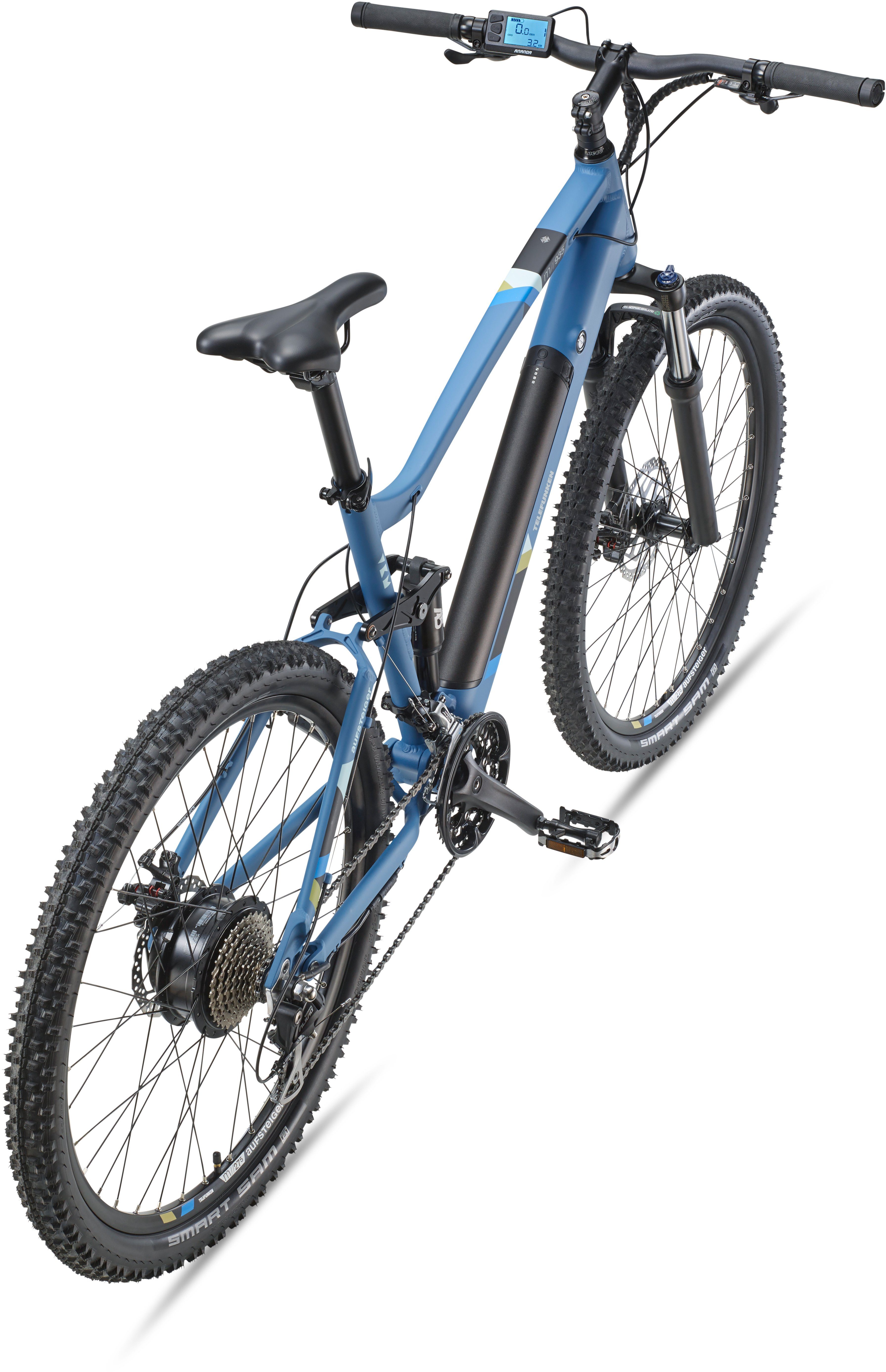 Telefunken E-Bike Aufsteiger M935, 24 Gang Shimano Acera Schaltwerk, Kettenschaltung, Heckmotor, 504 Wh Akku