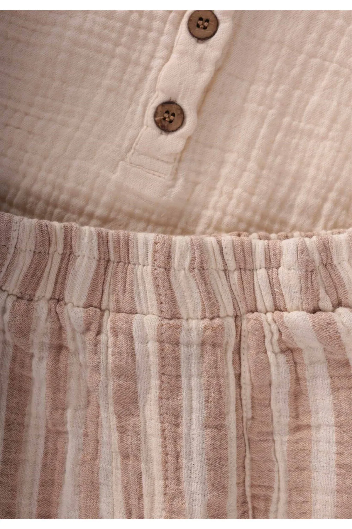 Cigit  Bohemian-Hemd, Harlem-Hose, Anzug, Alter 2–8, Creme/Braun