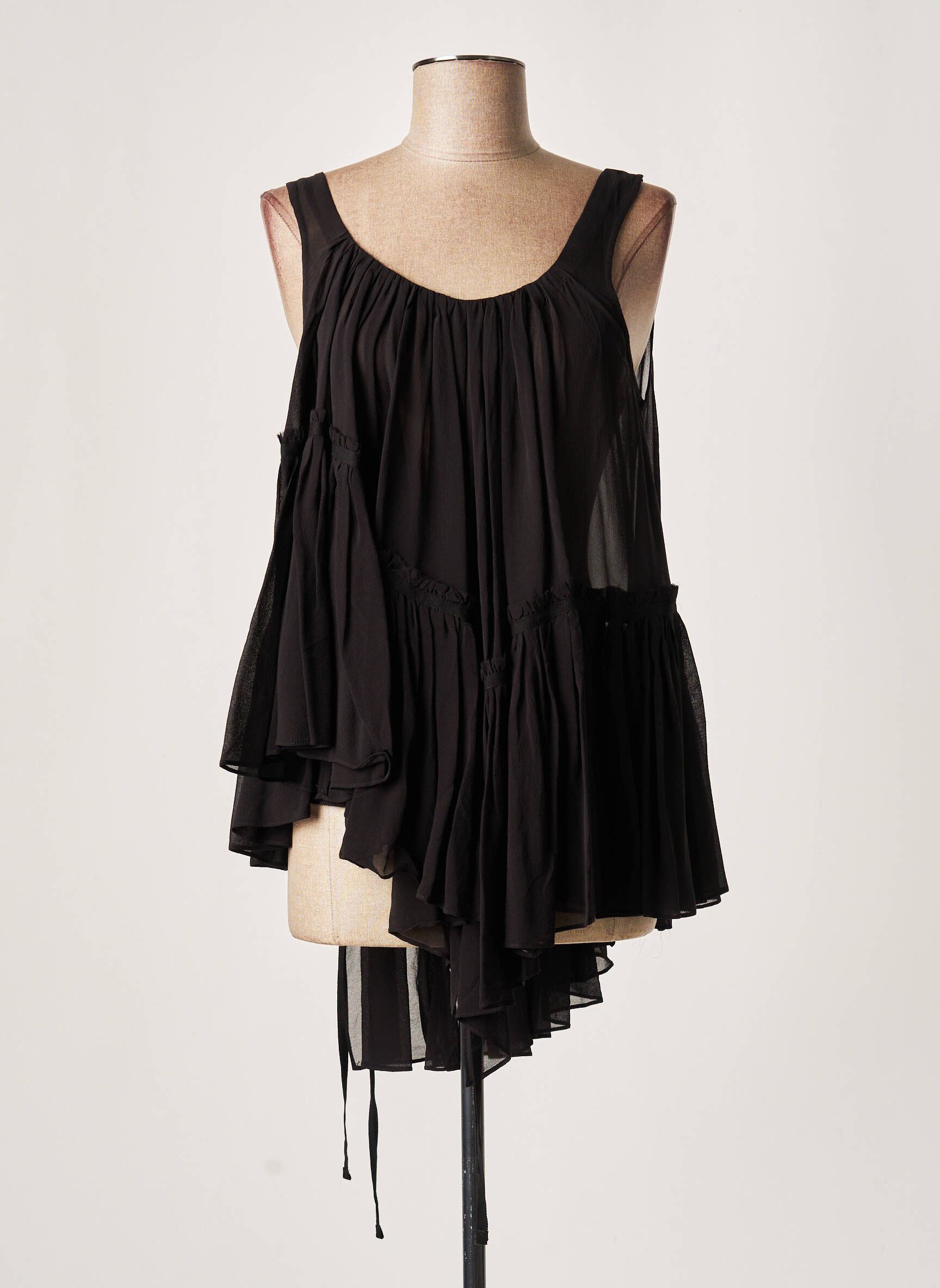 Lauren Vidal Tuniquesansmanche Femme couleur noir