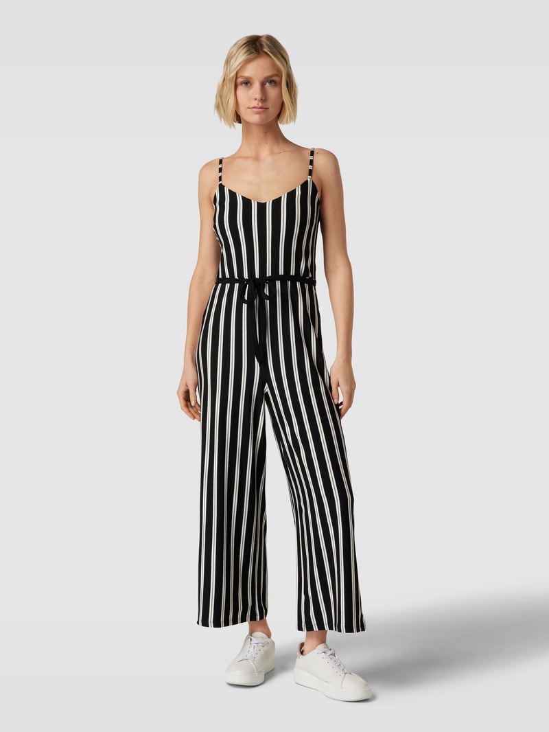 Jumpsuit mit Streifenmuster in schwarz