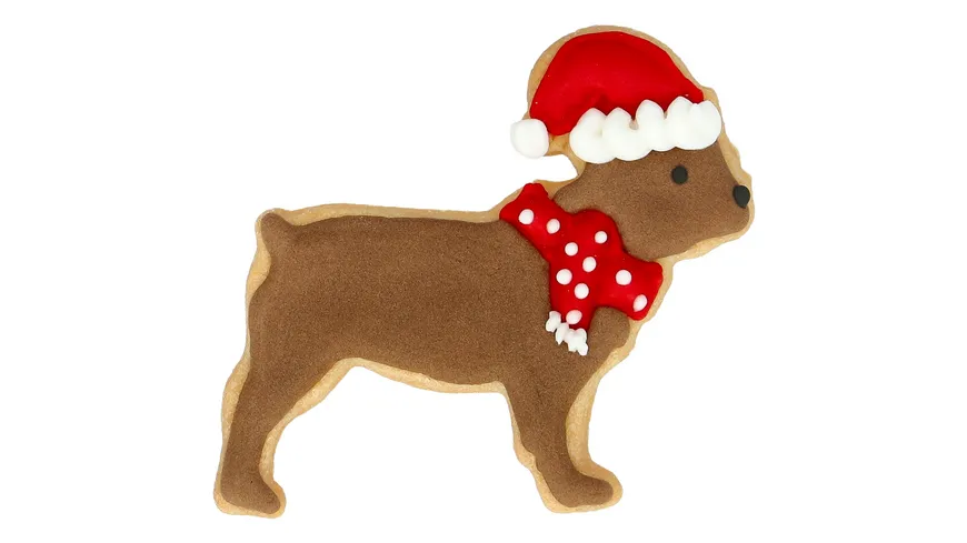 RBV BIRKMANN Ausstechform Weihnachtsbulldogge 6cm