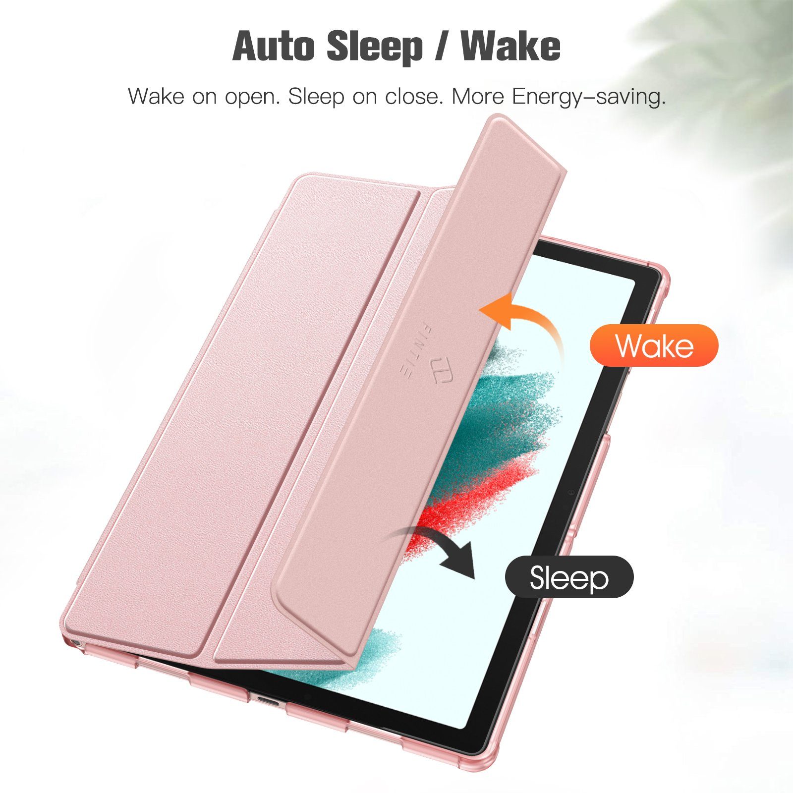 Fintie Tablet-Hülle Hülle für Samsung Galaxy Tab A8 10.5 Zoll 2021 SM-X200/X205/X207 10.5 Zoll, Ultradünn Hülle mit Transparenter Rückseite Cover und Auto Schlaf/Wach