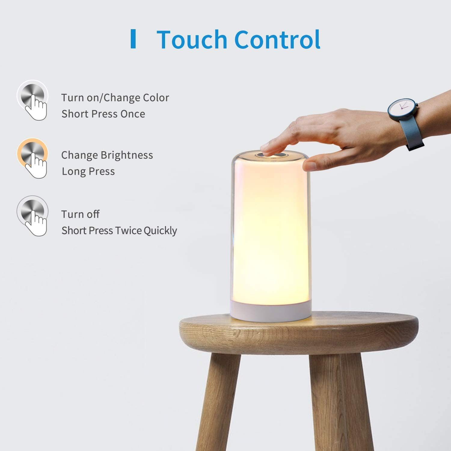 Meross Smarte LED-Leuchte Meross Smart Wi-Fi Ambient Light - smarte LED-Tischlampe, LED fest integriert, Tageslichtweiß, warmweiß, kaltweiß, bunt, 16 Mio. Farben, 2700-6500K dimmbares Weiß, Tischlampe, Tischleuchte, stellbar