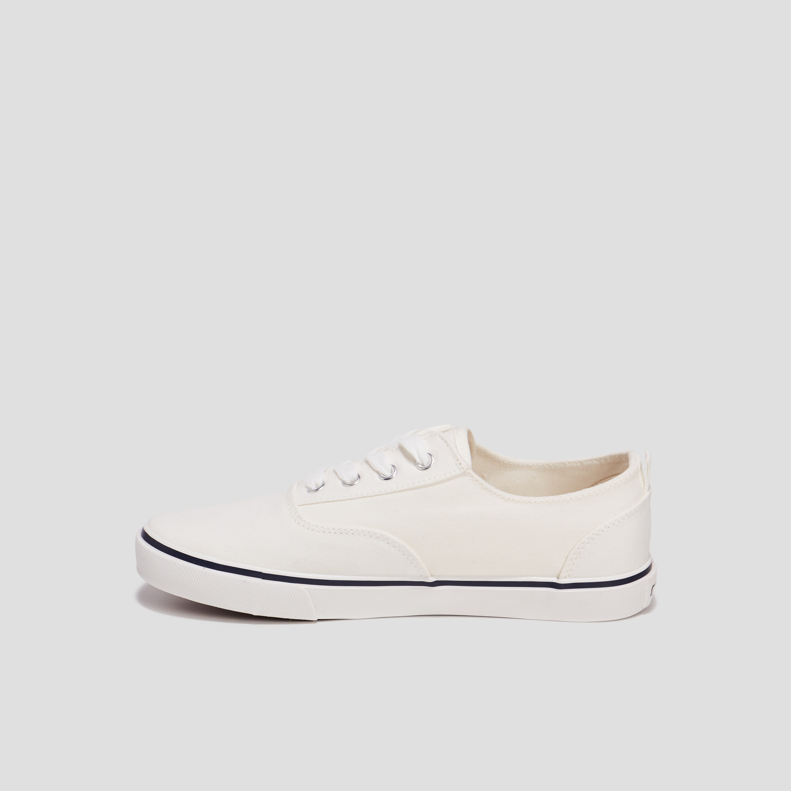 Tennis en toile à lacets Creeks blanc femme | La Halle