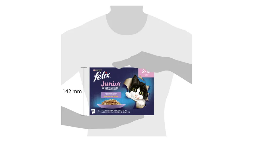 PURINA FELIX So gut wie es aussieht in Gelee Junior gemischte Vielfalt Katzennassfutter 1020 g