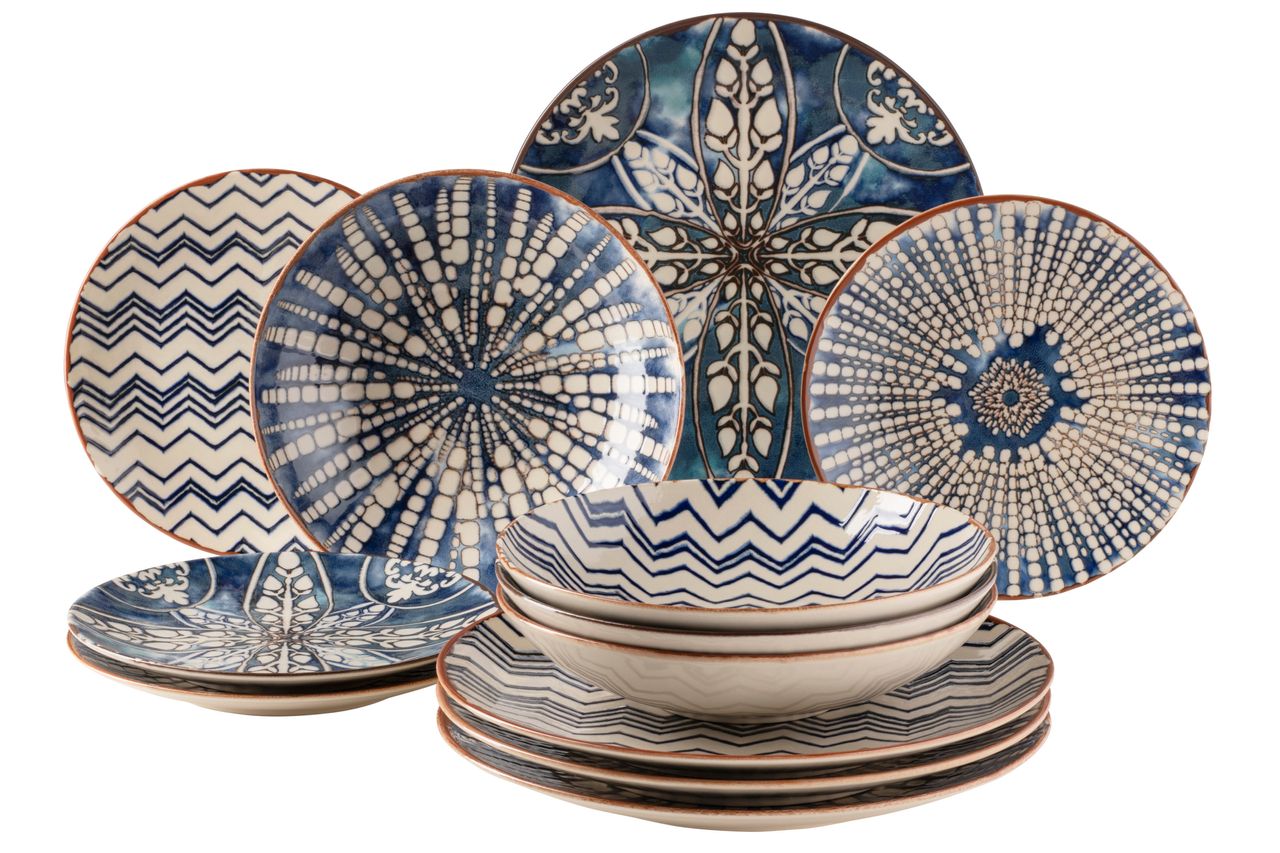 Mäser Serie Iberico Blue, Tellerset 12 teilig für 4 Personen