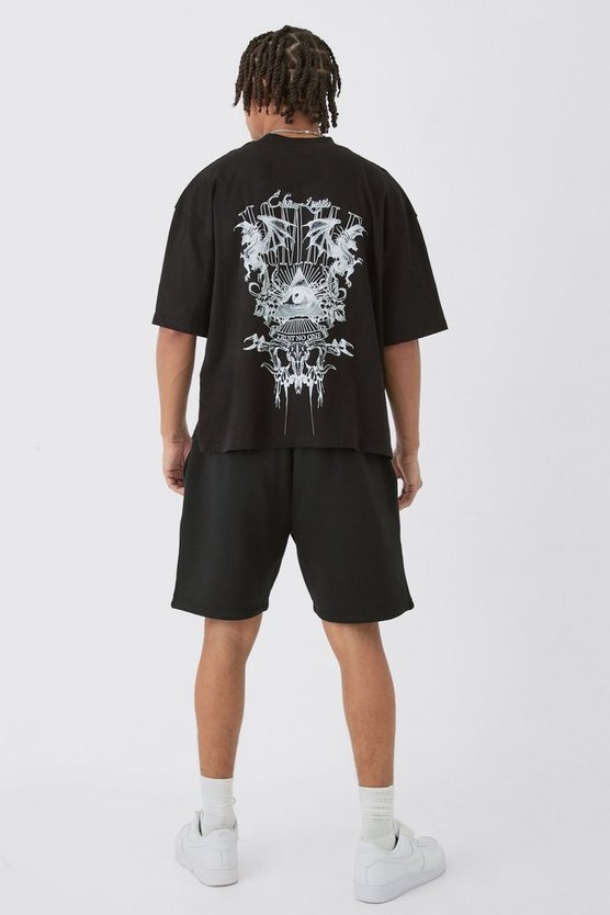 Lockere mittellange Shorts in Waffeloptik