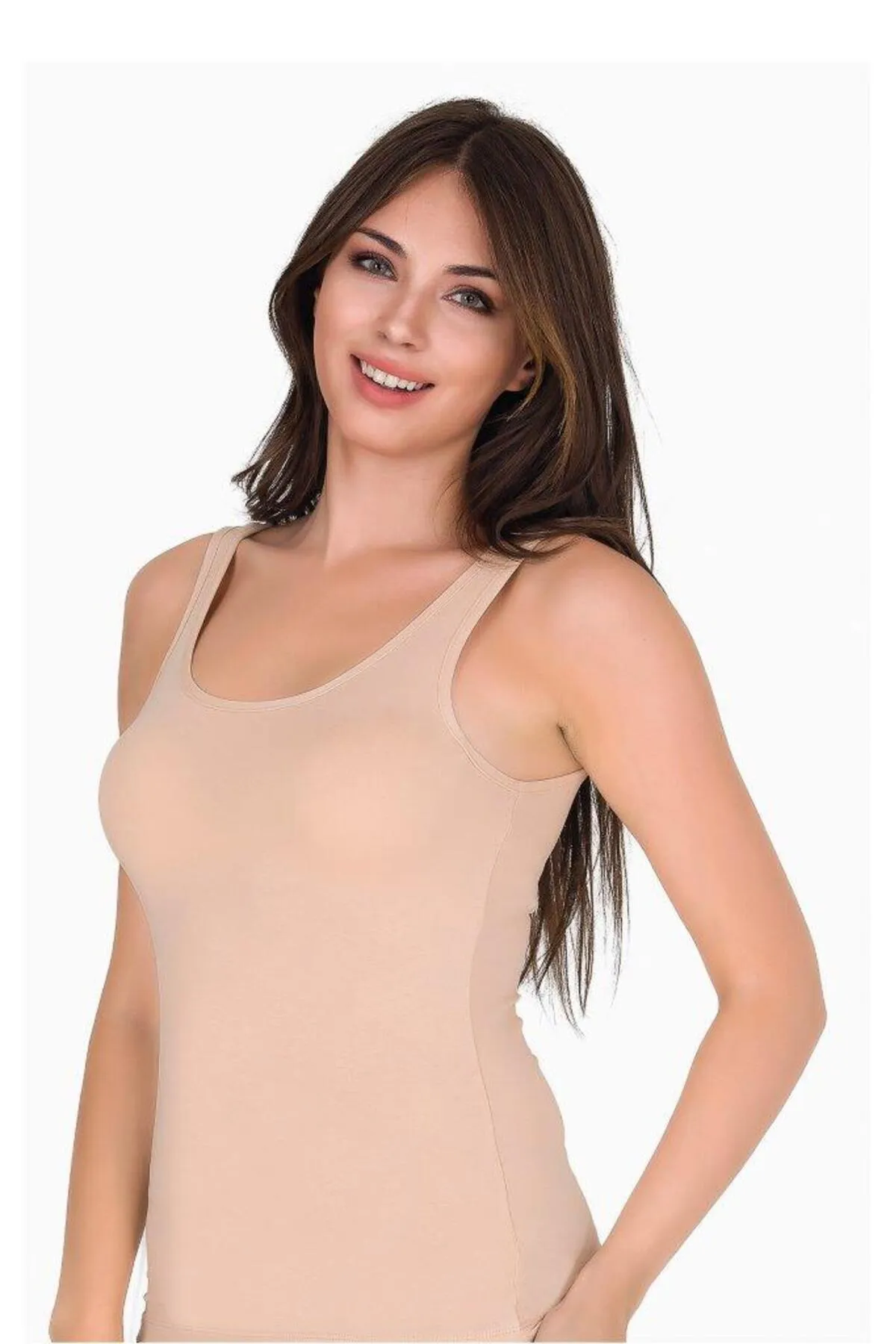 Sensu  Damen-Unterhemd aus Baumwoll-Lycra mit dicken Trägern
