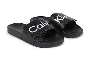 Calvin Klein Pantolette mit auffälligem Logoschriftzug