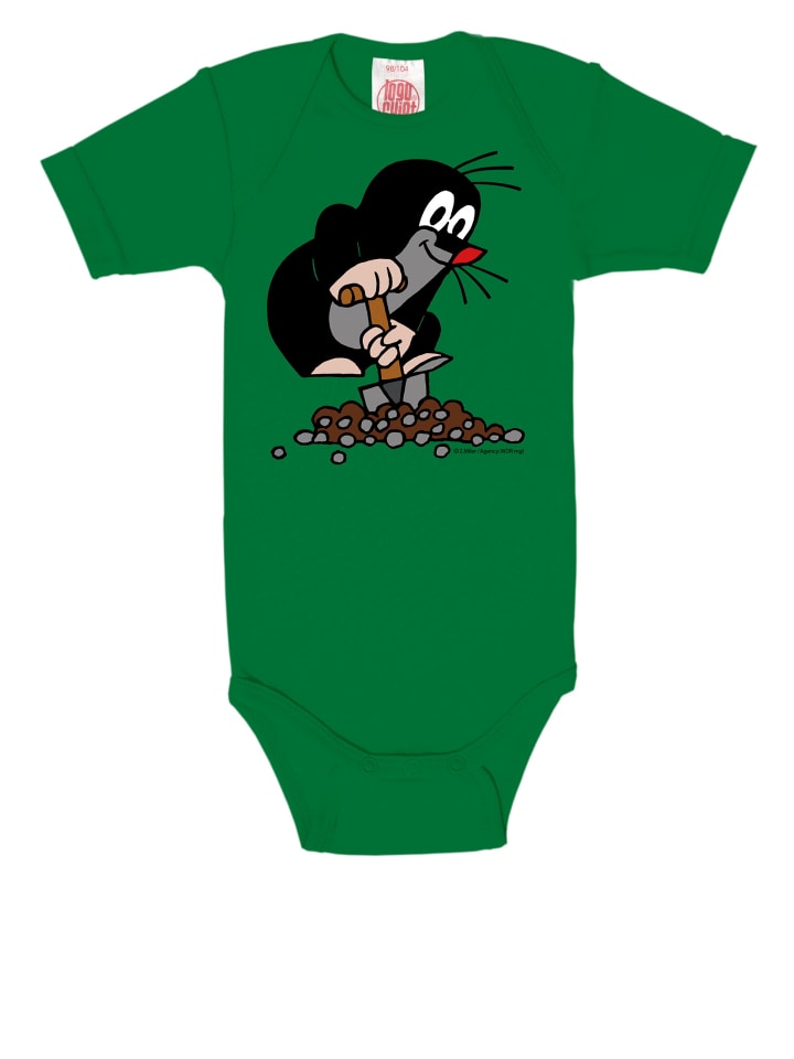 Logoshirt Baby-Body DER KLEINE MAULWURF - Print in grün günstig kaufen