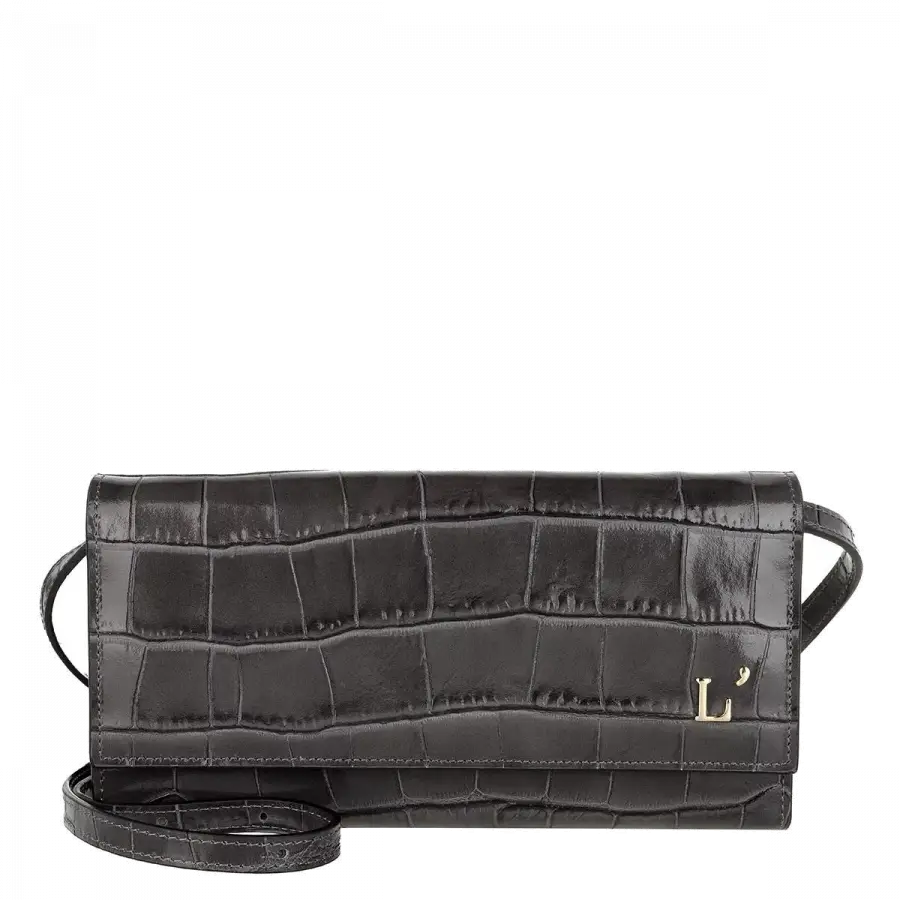 L´Autre Chose - L´autre Chose Shoulder Bags Leder Dark Gray - grau