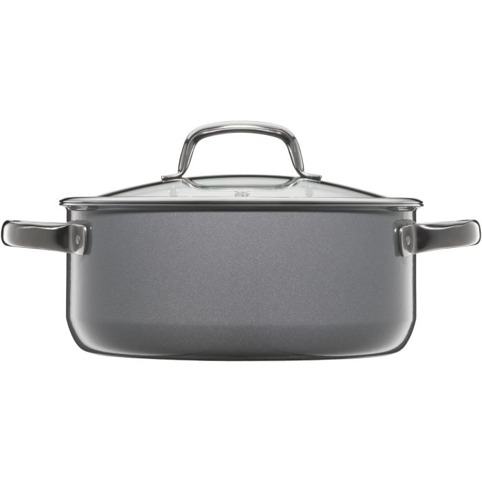 Fusiontec Mineral Bratentopf mit Glasdeckel, 24 cm, Platinum