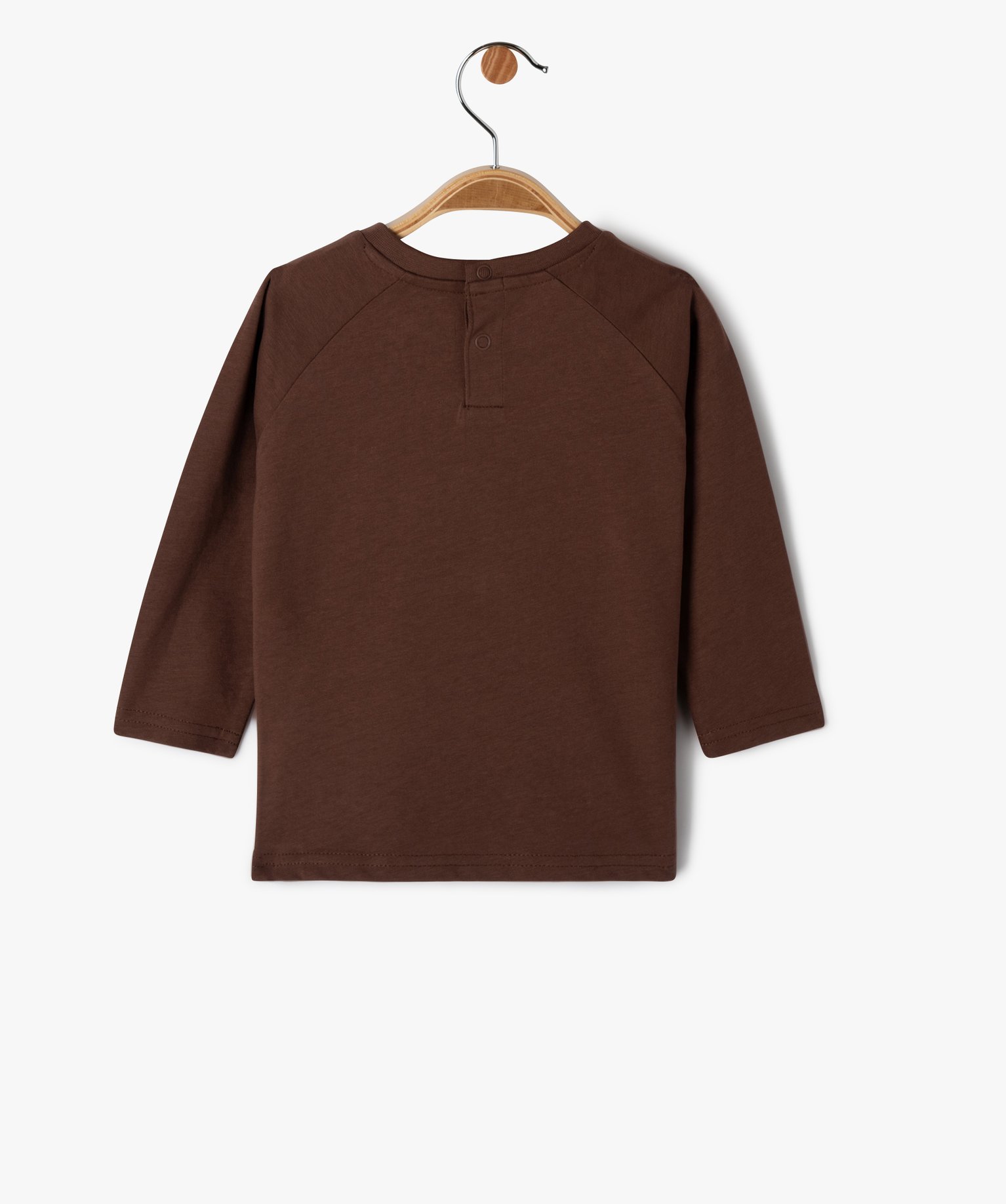 Tee-shirt manches longues à motif velours bébé Garçon marron | GEMO