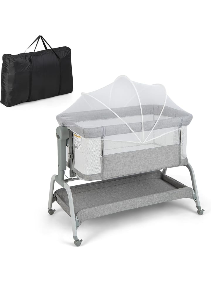 COSTWAY 4 in 1 Babywiege in Grau günstig kaufen 100 x 55 cm