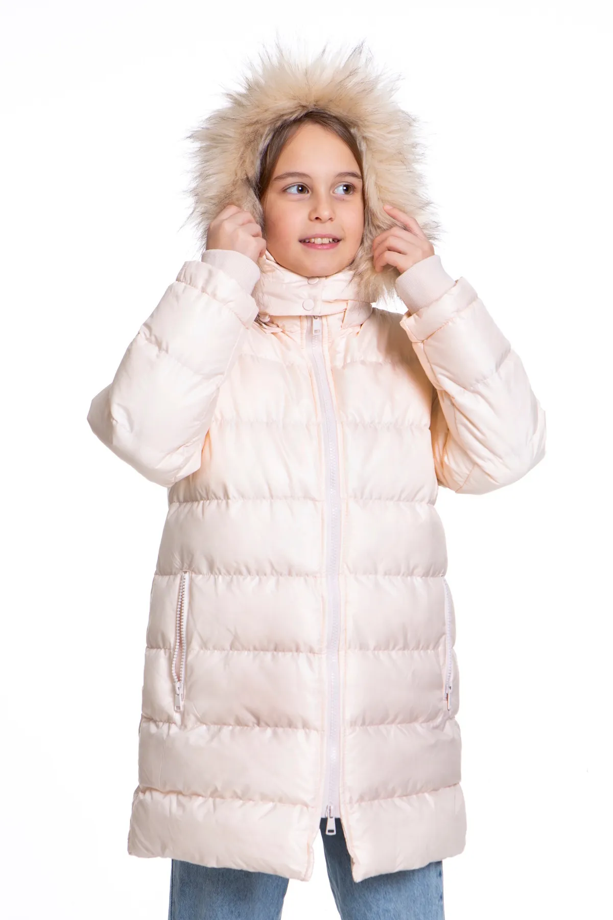 AHENGİM  Mädchenpelz-Welsoft-Plüsch-Trend-Puffermantel Ak2508
