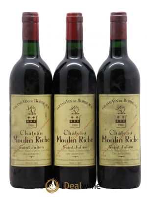 Château Moulin Riche  1986 - Lot de 3 Bouteilles