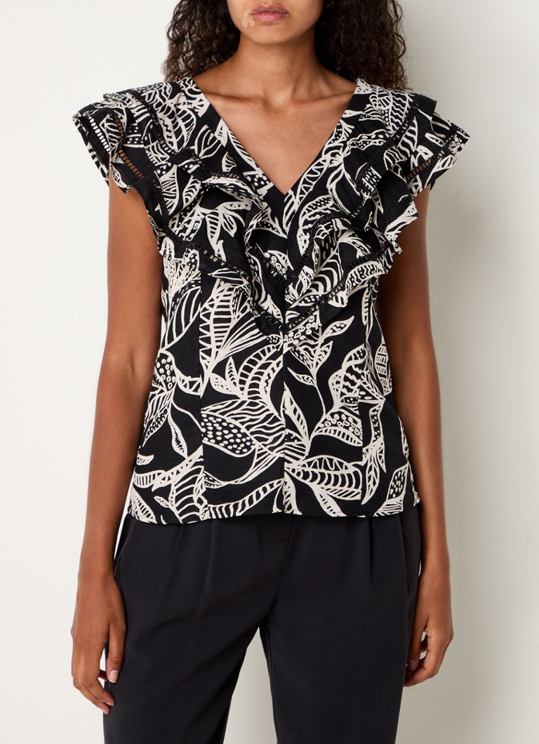 Top in misto lino stampato Rosey Phase Eight