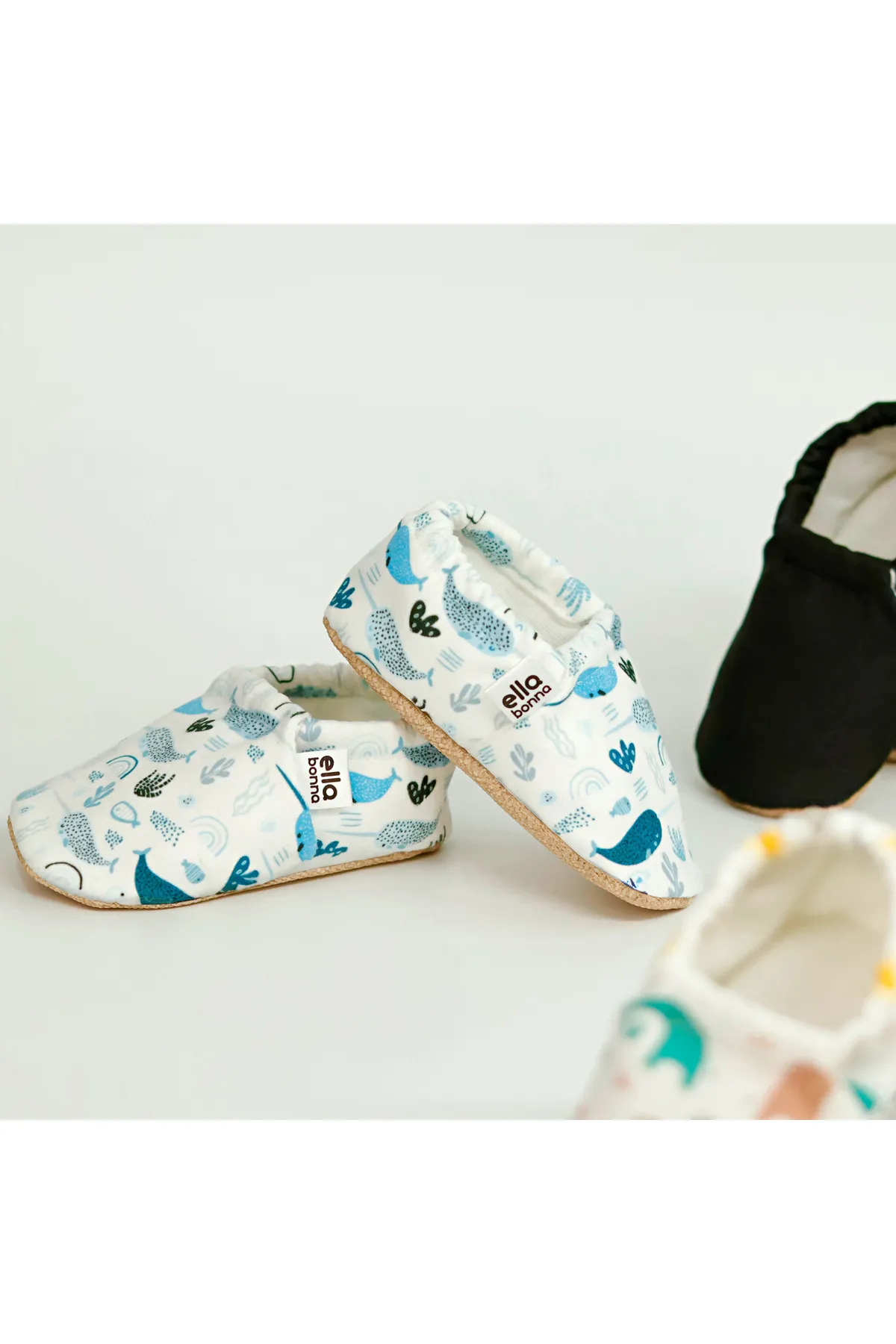 Ella Bonna  Rutschfeste Sohle, Einhorn-Fisch-Babyschuhe, Heimstiefel, Hausschuhe, Kinderzimmerschuhe, Hausschuhe