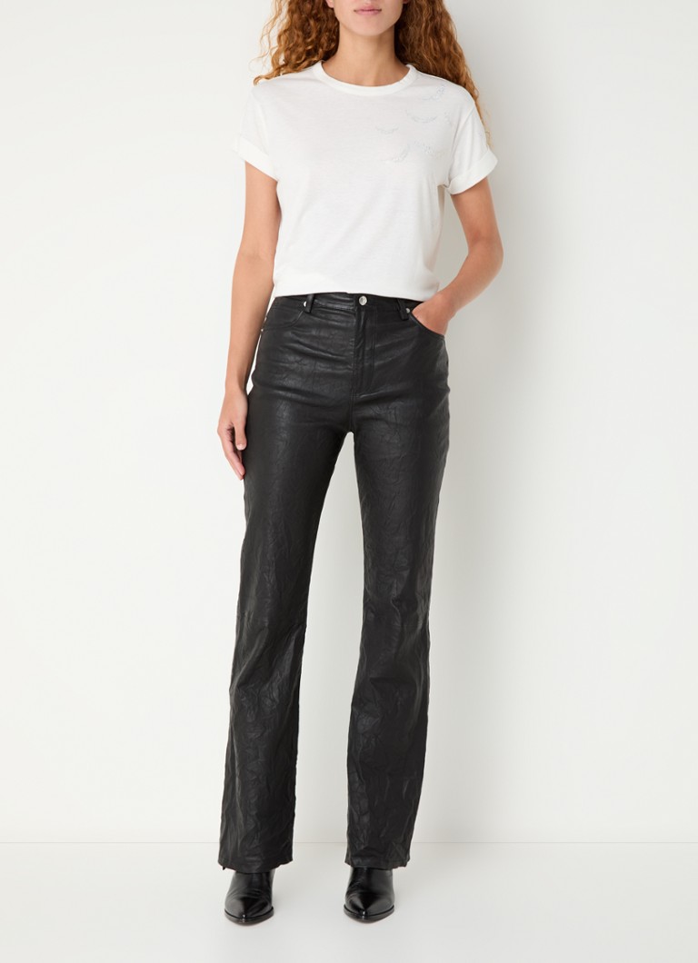 Zadig&Voltaire Anya T-shirt in linen blend with rhinestones