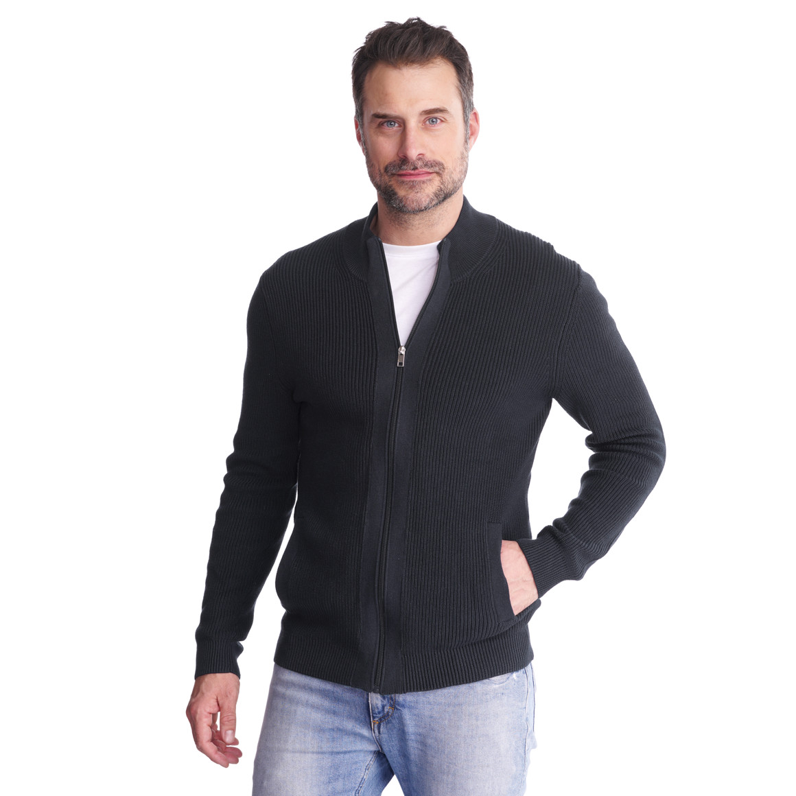 Herren Strickjacke mit Reißverschluss