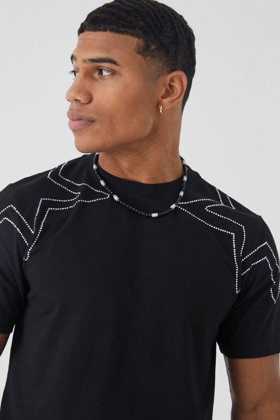 Slim-Fit T-Shirt mit Sternen