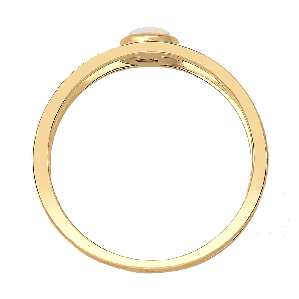 Elli Elli Bague Femmes Opale Synthétique à Double Sein en Argent Sterling 925 Bague