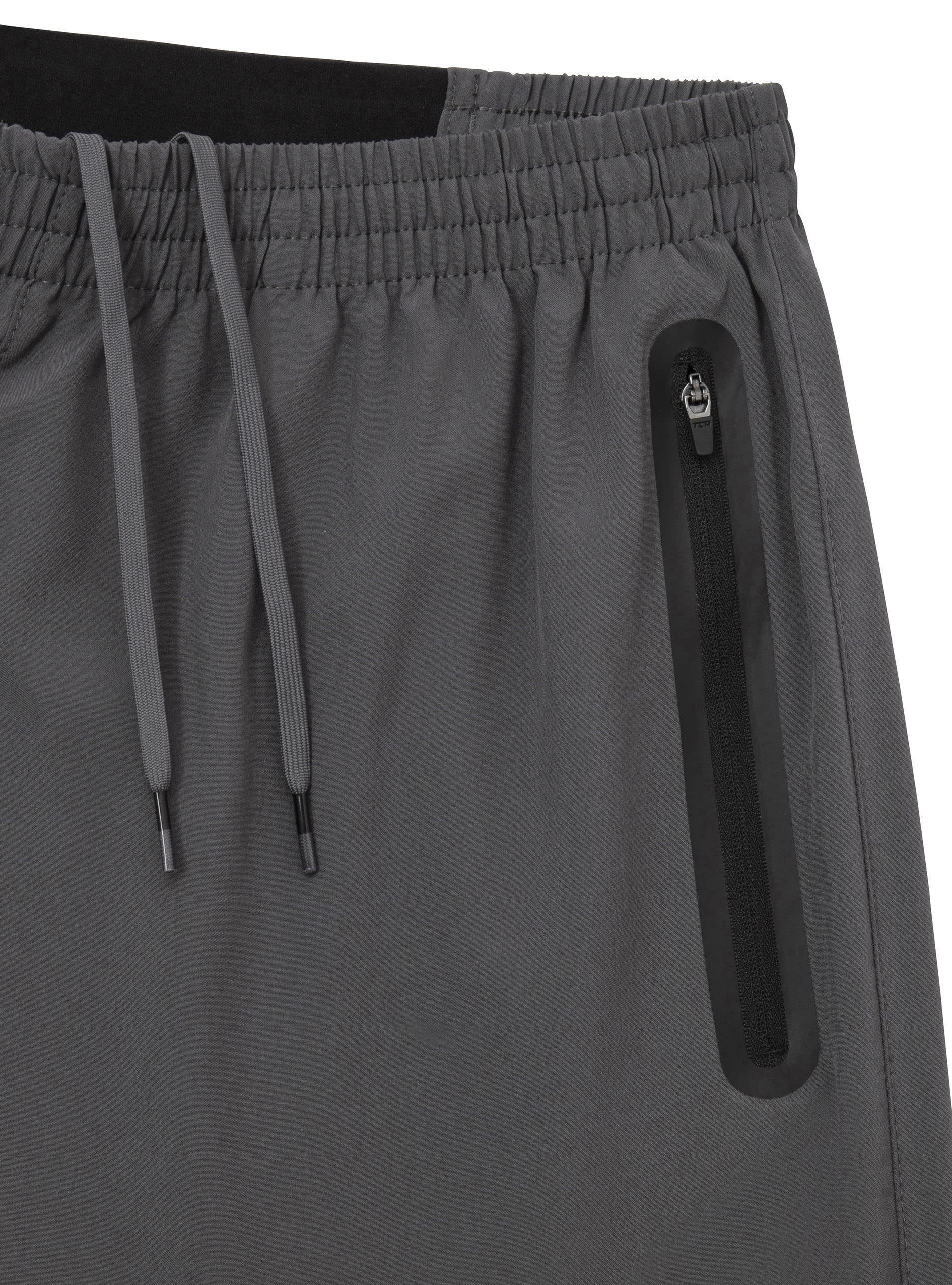 TCA Trainingsshorts TCA Herren Elite Tech Laufhose mit Reißverschlusstaschen - Grau, S