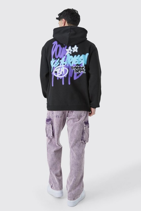 Oversize Hoodie mit Graffiti-Print