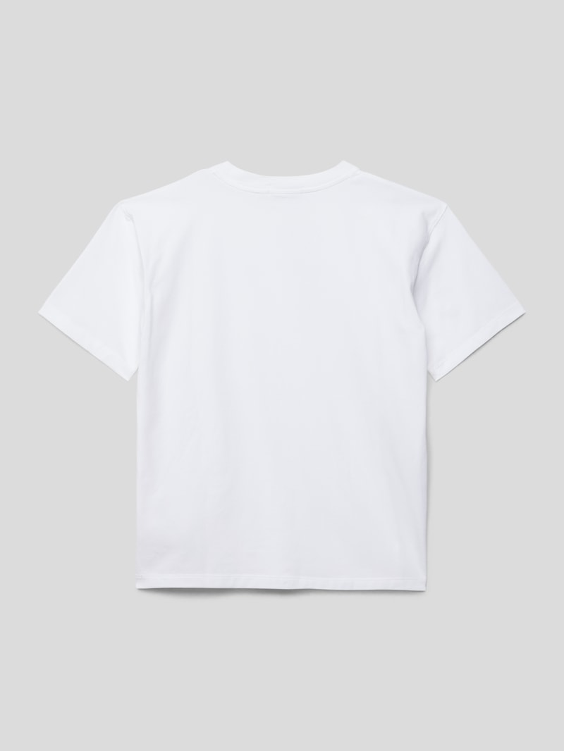 T-Shirt mit Label-Stitching Modell 'RAISED' in weiß