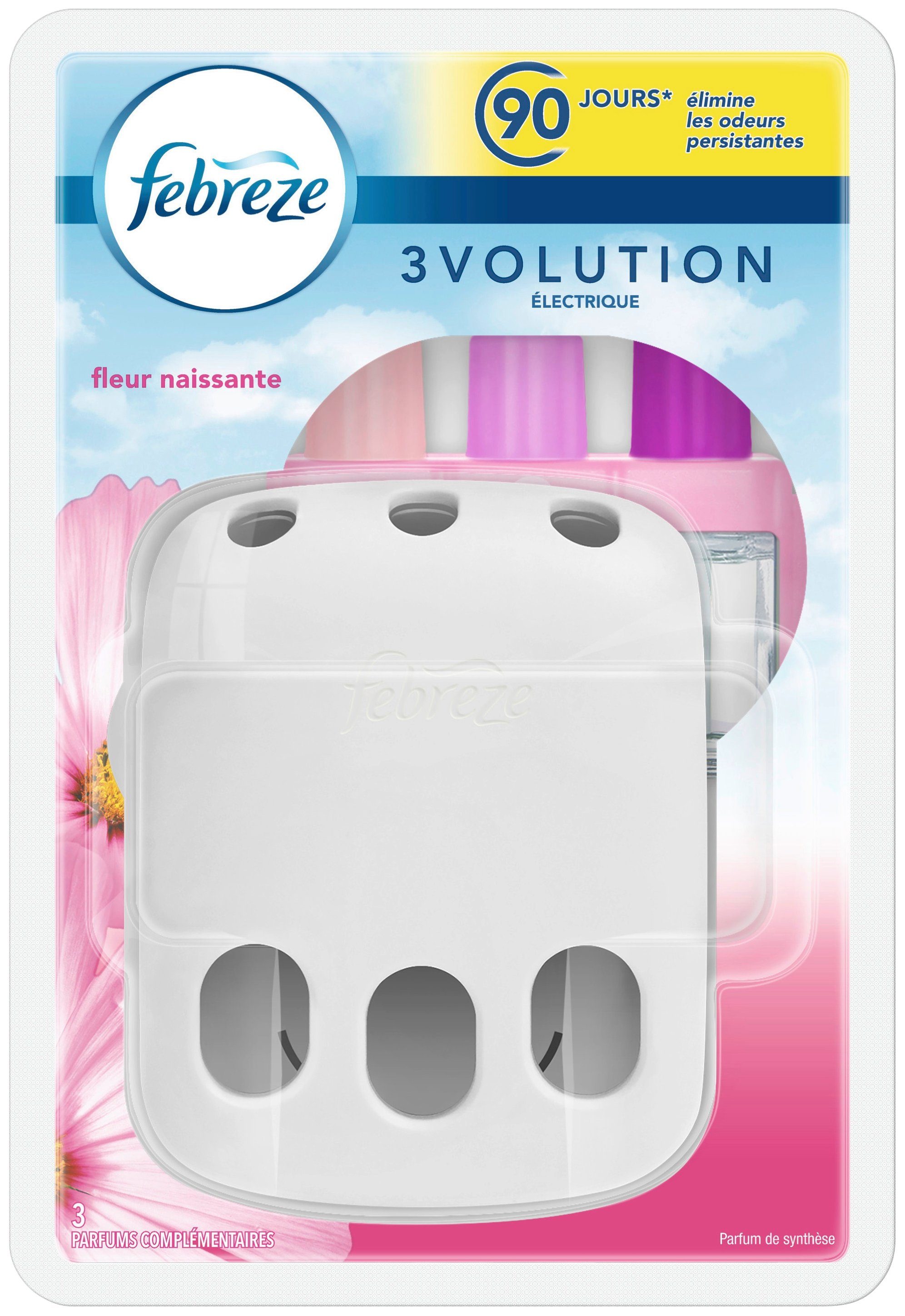 Febreze Raumduft Raumduft fleur Naissante Blume 3er Duftölflakon + 1x Duftgerät (Nachfüller Duftstecker Duftöl blumenduft rosenduft Inkl. Duftstecker von Febreze 20ml je Flasche Aromatherapie Duftölflakon Flakon Diffuser, 2-St., Starterset 1x 3er Feb