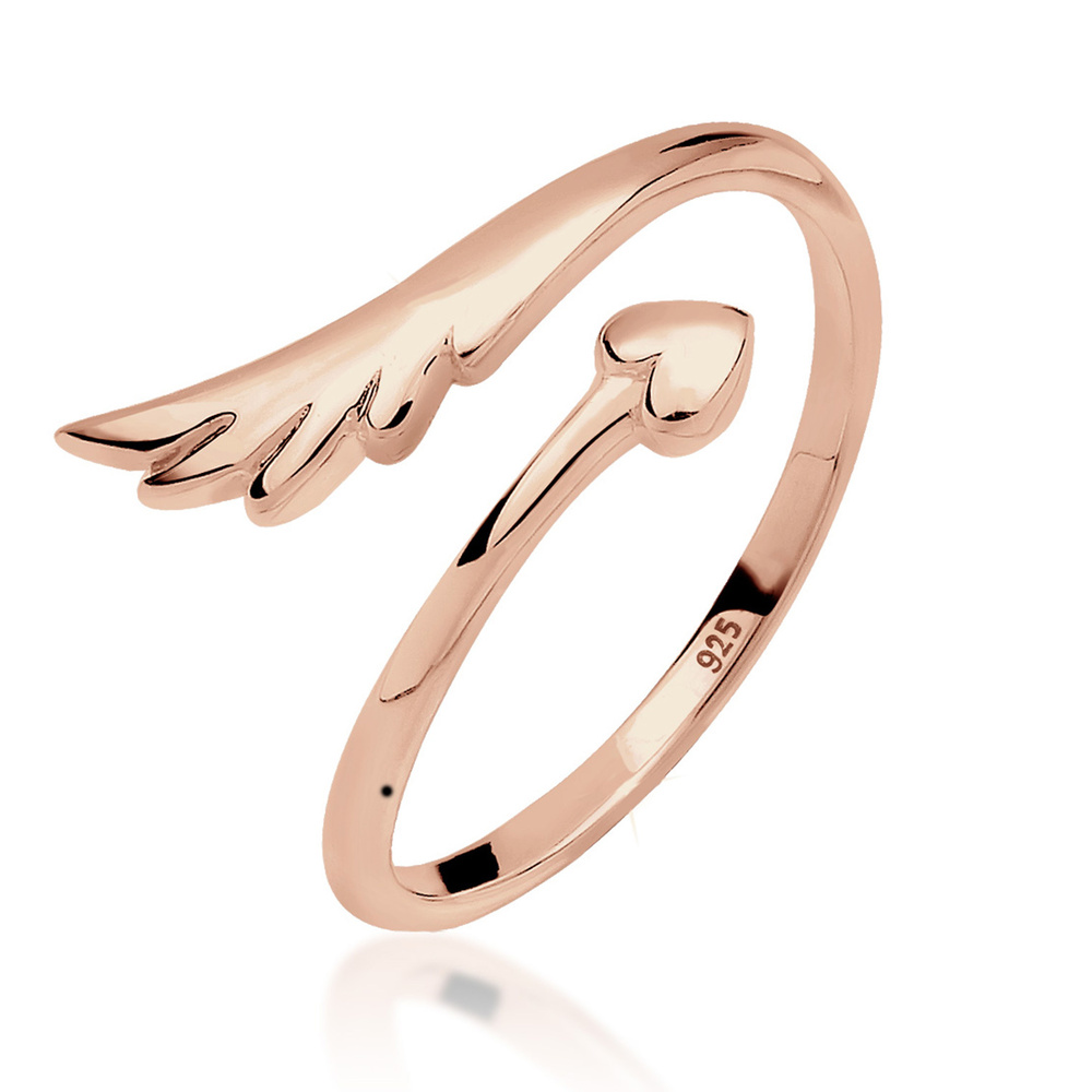 Elli Elli Bague Herz Flügel Feminin Offen 925 Silber Bague