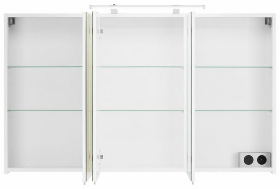 Schildmeyer Spiegelschrank Dorina Breite 120 cm, 3-türig, LED-Beleuchtung, Schalter-/Steckdosenbox