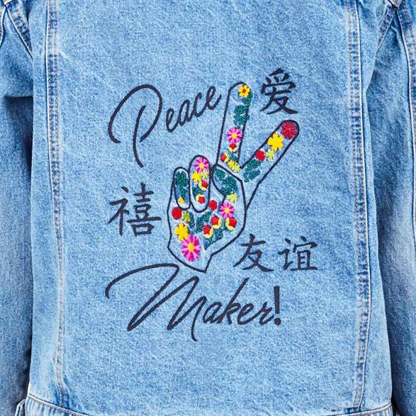 BRAVE SOUL Pearson Slogan Damen Jeansjacke LJK-PEARSON