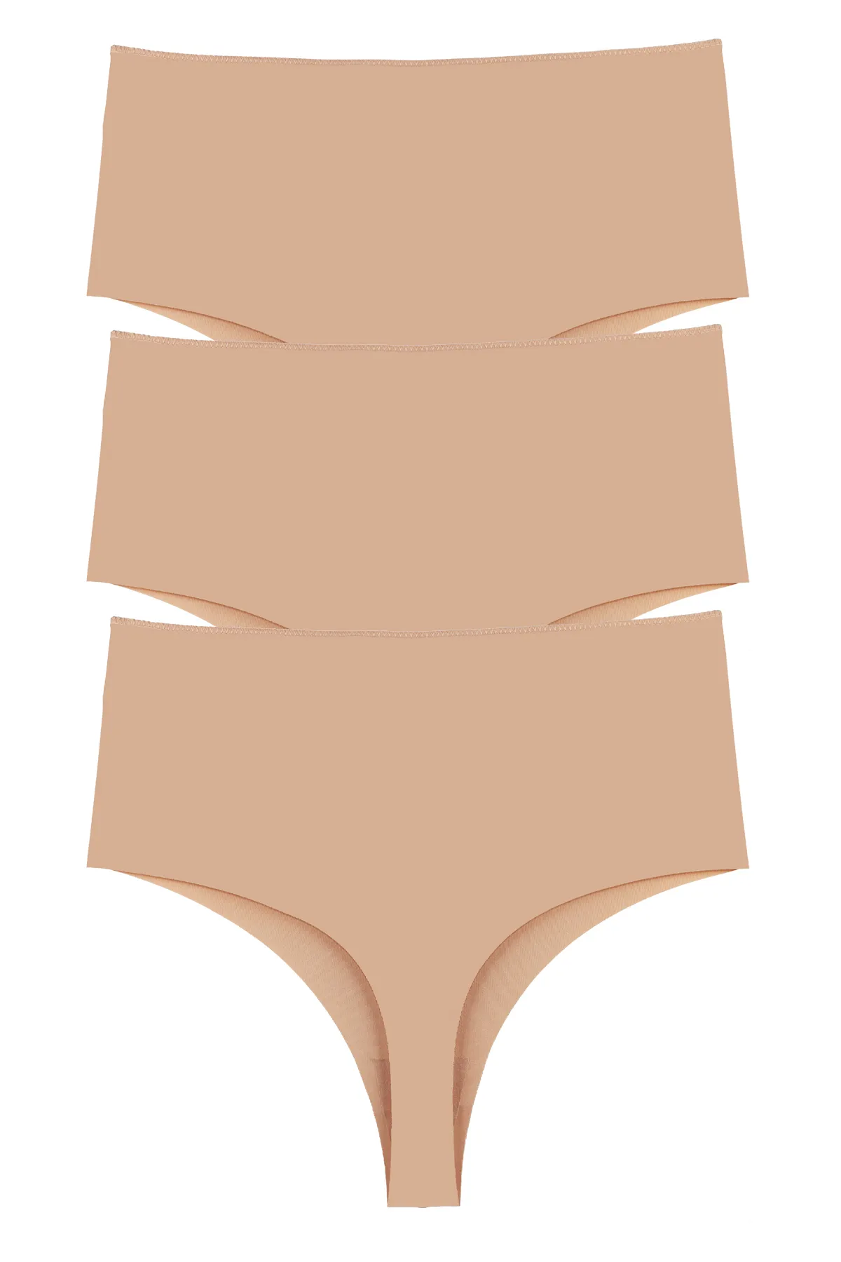 Sensu  Lasergeschnittener Damen-Tanga mit hoher Taille, 3er-Set KTS5002