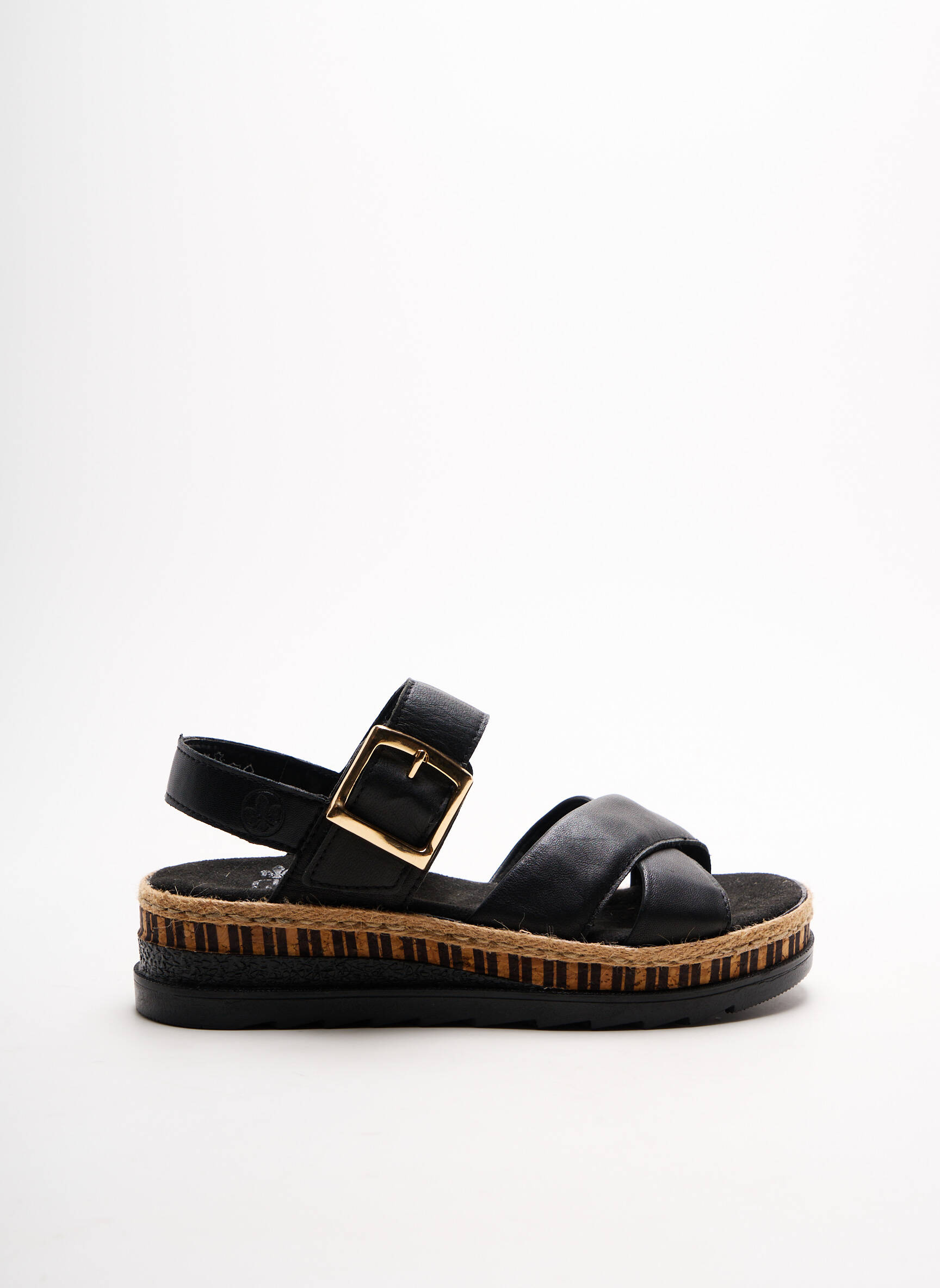 Rieker Sandales Nu Pieds Femme couleur noir