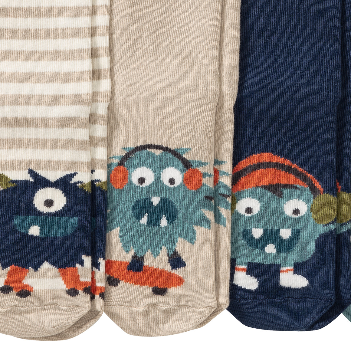 5 Paar Baby Socken mit Monster-Motiven