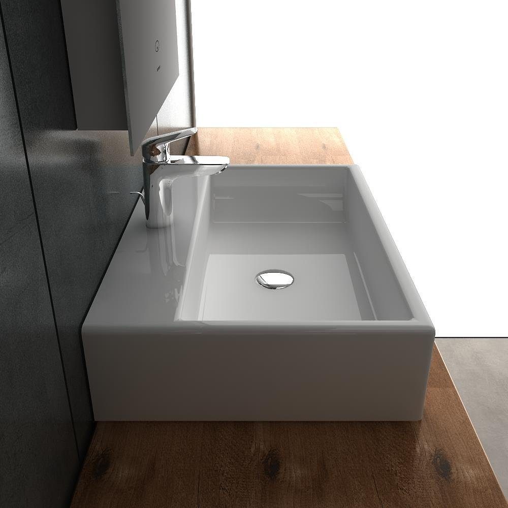 Alpenberger Waschbecken - Keramik Aufsatzwaschbecken & Hängewaschbecken - Eleganter Waschplatz (1-tlg. Set, 1-St., Handwaschbecken Badezimmer), Aufsatzbecken schmutzabweisend & hygienisch mit Nano beschichtet