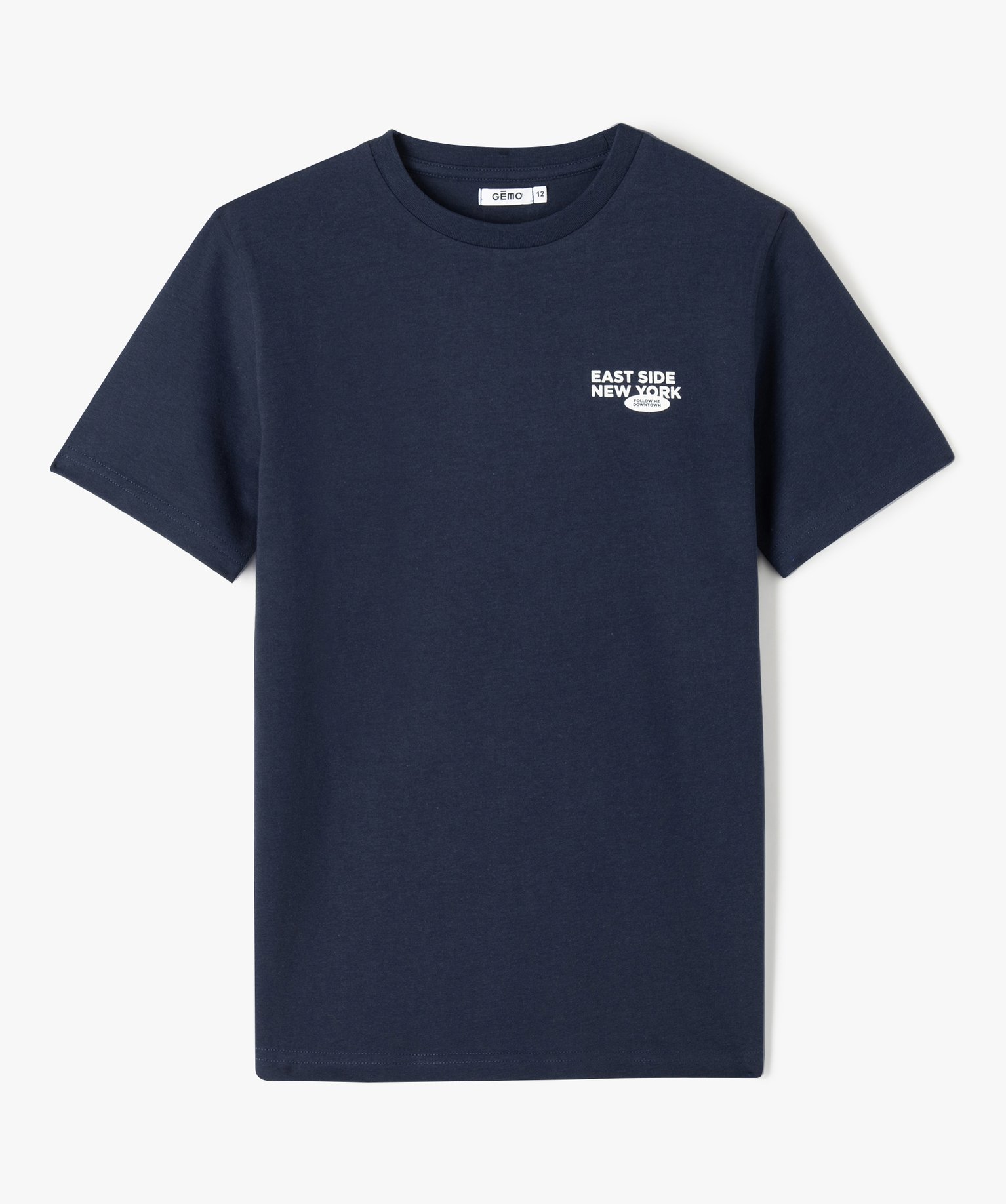 Tee-shirt à manches courtes avec inscriptions US Garçon bleu | GEMO