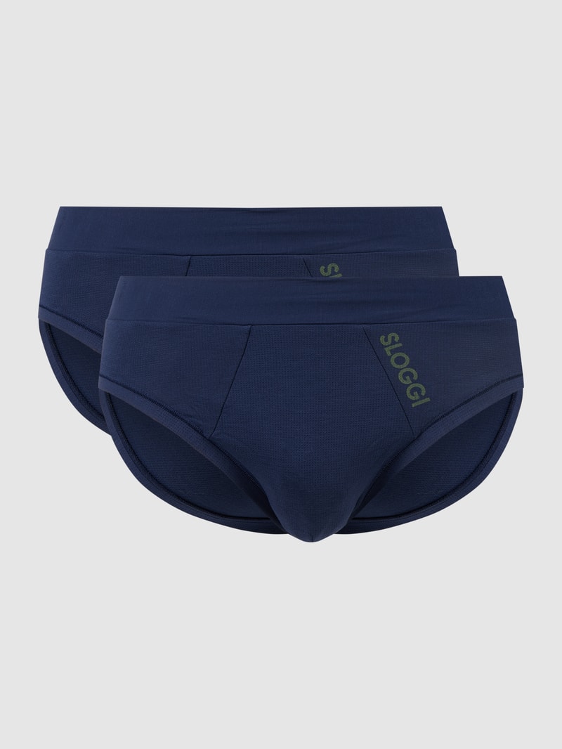 Slip mit Stretch-Anteil im 2er-Pack in dunkelblau