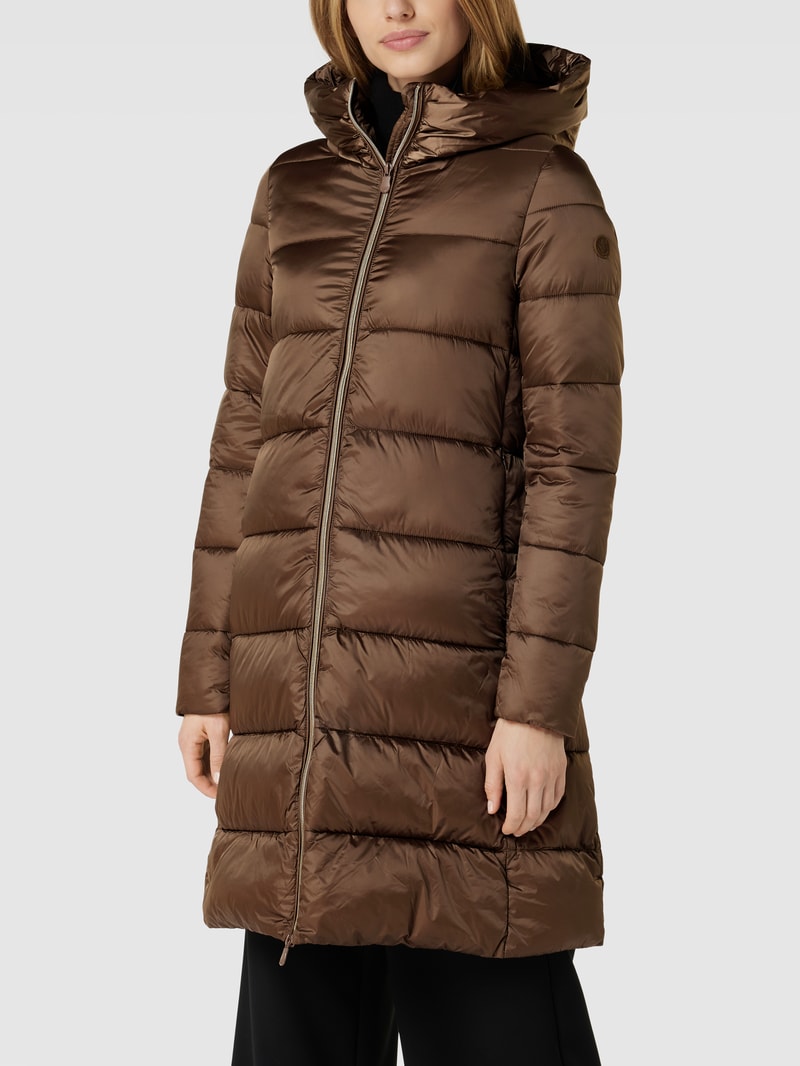 Jacke mit Label-Patch Modell 'Lysa' in dunkelbraun