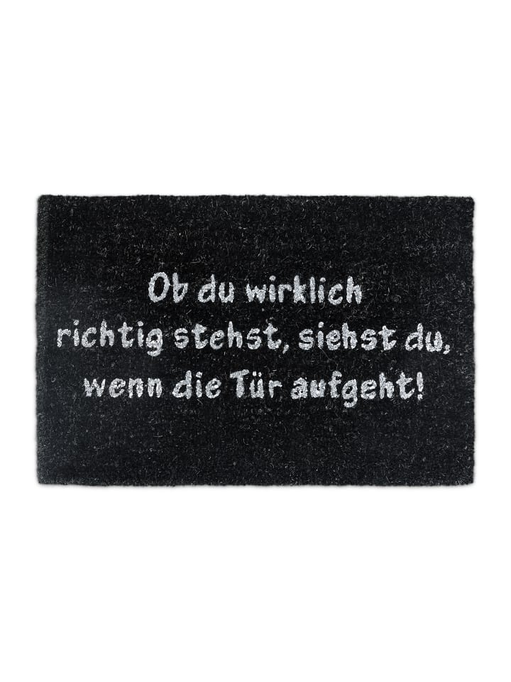 relaxdays Fußmatte Ob du richtig stehst in Schwarz - (B)60 x (T)40 cm günstig kaufen onesize