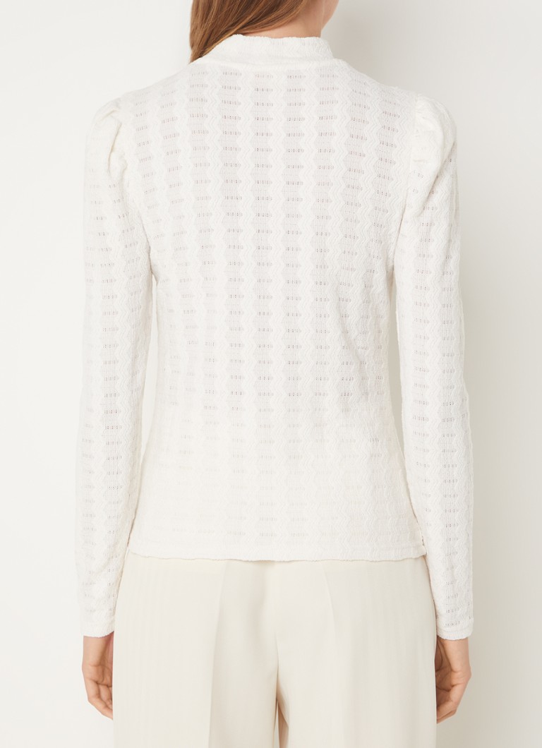 Aaiko Ivona fine knit top with puff sleeves