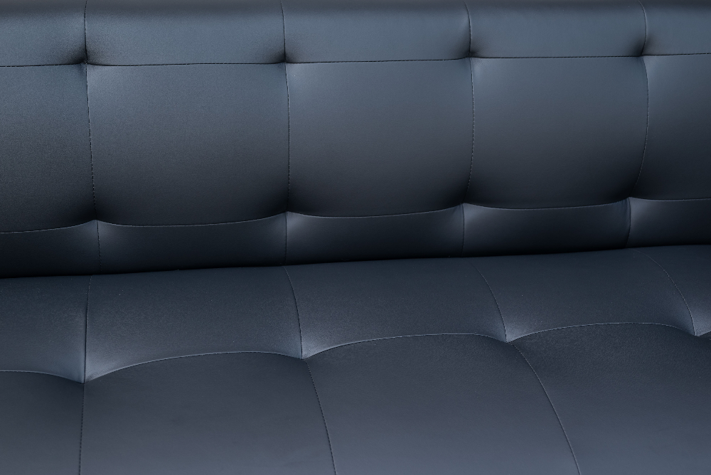 Happy Home 3 Sitzer Sofa in Lederoptik schwarz