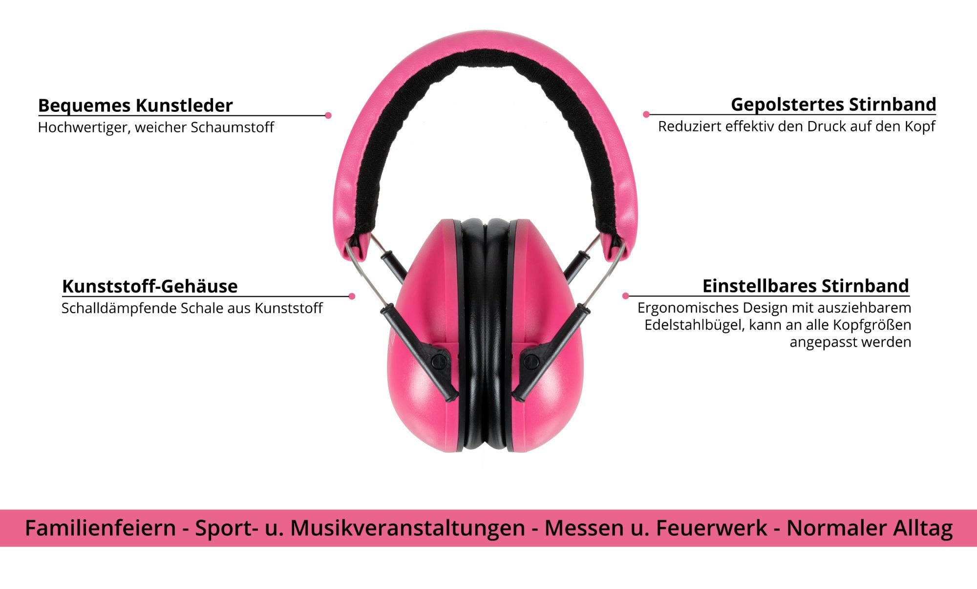 Stagecaptain Bügelgehörschutz Contranoise CN-25 Gehörschutz mit 25 dB Dämpfung, Ohrenschützer für Kinder und Erwachsene