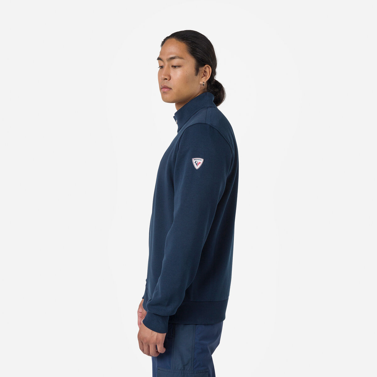 Herrensweatshirt mit Logo und durchgehendem Reißverschluss