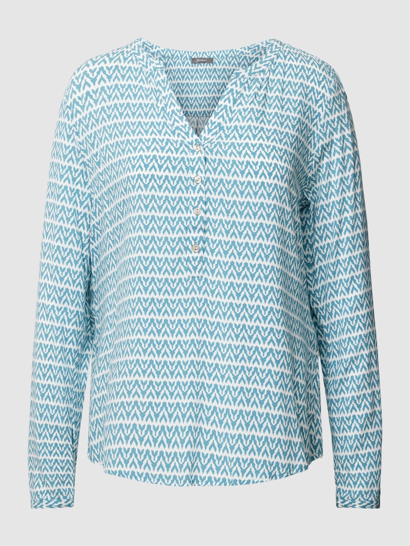 Bluse mit Allover-Muster in rauchblau