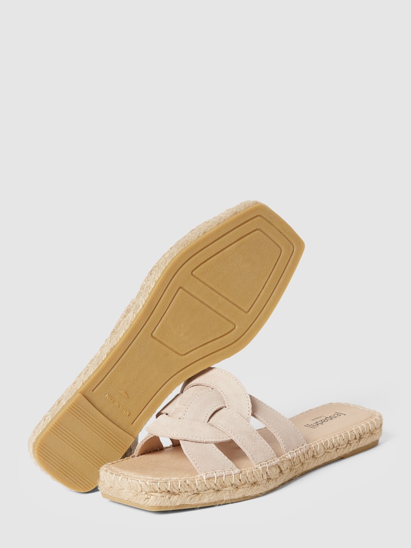 Pantolette in Flecht-Optik in beige