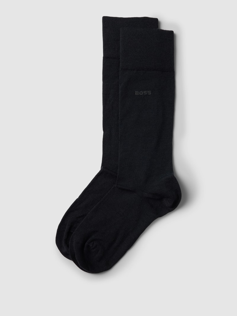 Socken mit Strukturmuster im 2er-Pack in schwarz